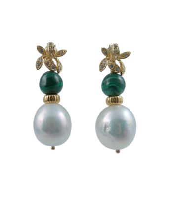 Malachite and pearl jewelry