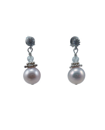 Lavender pink pearl earrings designed and created by Jewelry Olga Montreal, Canada