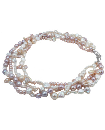 Multi-strand designer pearl necklace by Jewelry Olga Montreal Canada