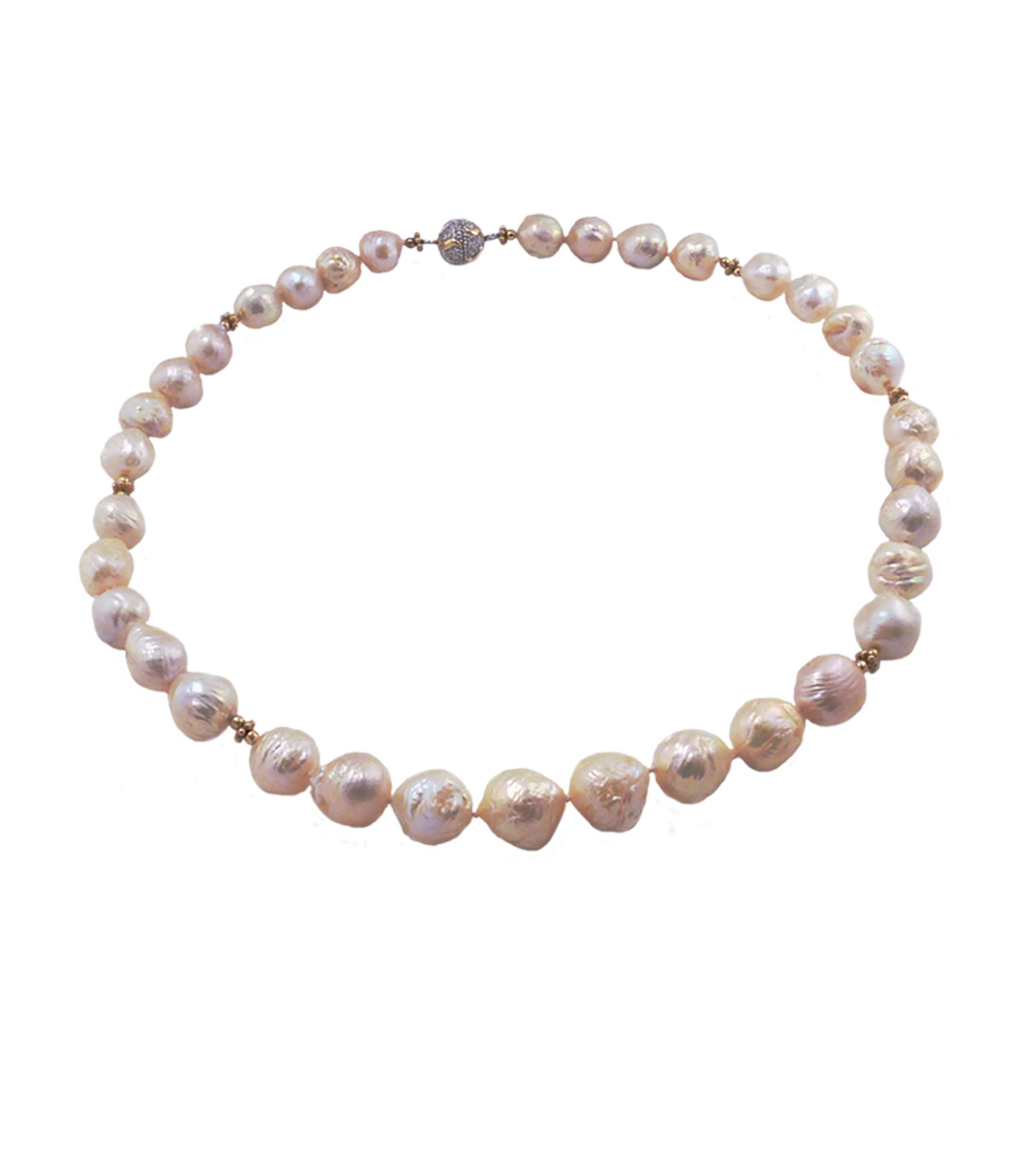 Pearl necklace Chinese Kasumi pink pearls. Modern pearl jewelry