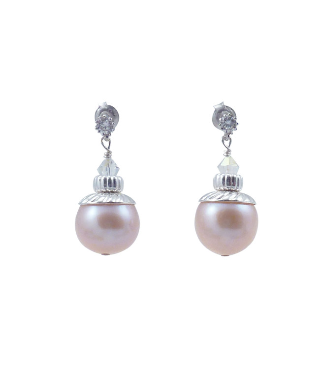 Designer pearl earrings lavender pink pearls |Pearl Jewelry Expert
