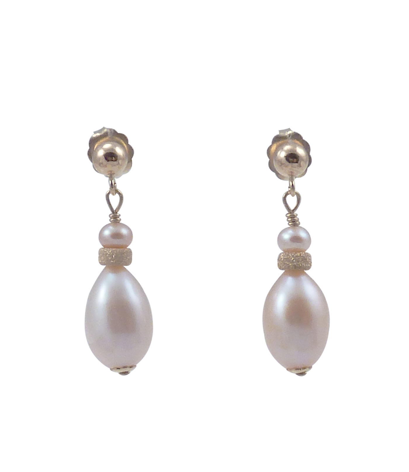 Designer pearl earrings pink pearls. Modern pearl jewelry