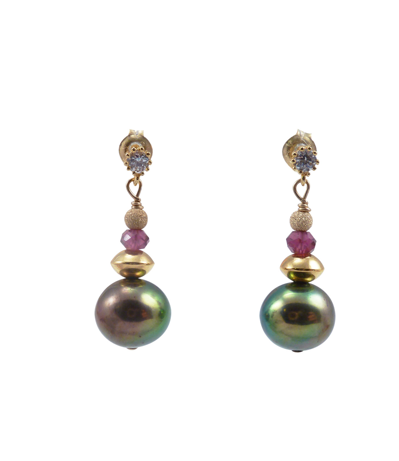 Pearl earrings freshwater black pearls. Modern pearl jewelry
