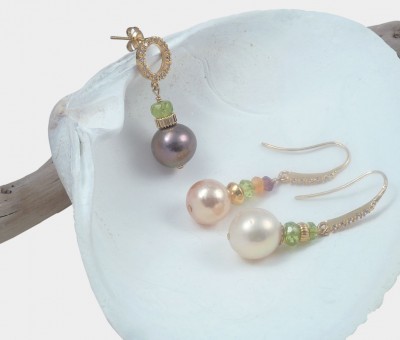 Designer pearls jewelry Greenery created by Jewelry Olga Montreal