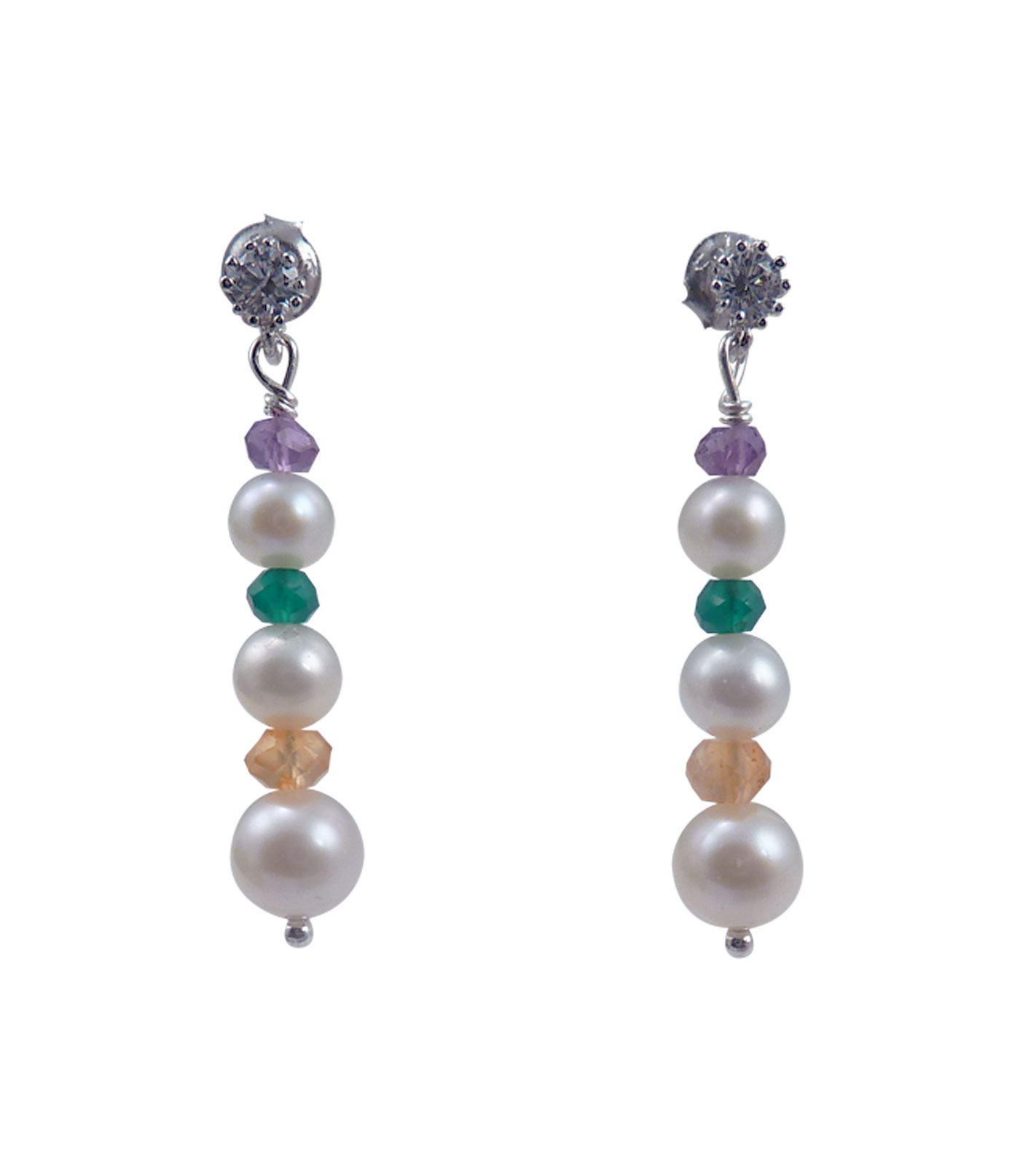 Pearl earrings small white pearls. Modern pearl jewelry