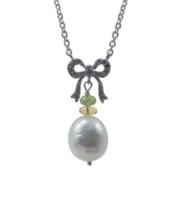 Designer pearl pendant peridot and opal by Jewelry Olga Montreal Canada