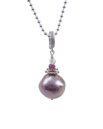 Purple designer pearl pendant by Jewelry Olga Montreal Canada
