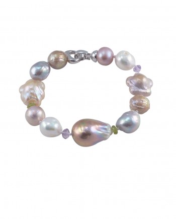 Designer pearl bracelet big baroque pearl by Jewelry Olga Montreal Canada