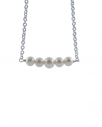 Designer pearl necklace white pearls Delicate pearl jewelry by Jewelry Olga Montreal Canada
