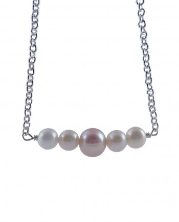 Designer pearl necklace white pearls. Minimalist pearl jewelry by Jewelry Olga Montreal Canada