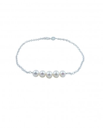 Pearl bracelet Sterling silver chain by Jewelry Olga Montreal Canada