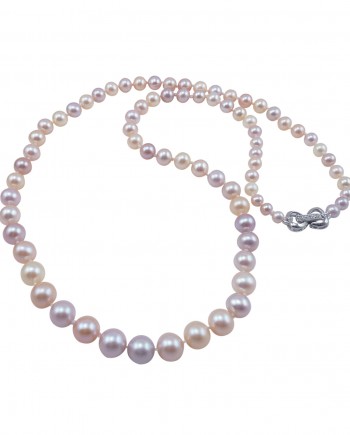 Graduated pink pearl necklace by Jewelry Olga Montreal Canada