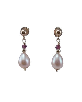 Delicate pink pearl earrings. Designed and created by Jewelry Olga Montreal Canada