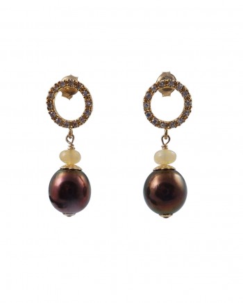 Designer pearl earrings opal by Jewelry Olga Montreal Canada