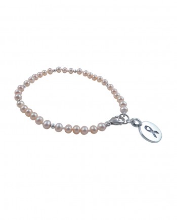 Pink pearls awareness bracelet created by Jewelry Olga Montreal Canada