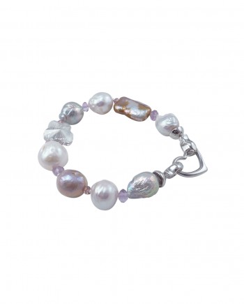 Designer pearls bracelet bronze by Jewelry Olga Montreal Canada