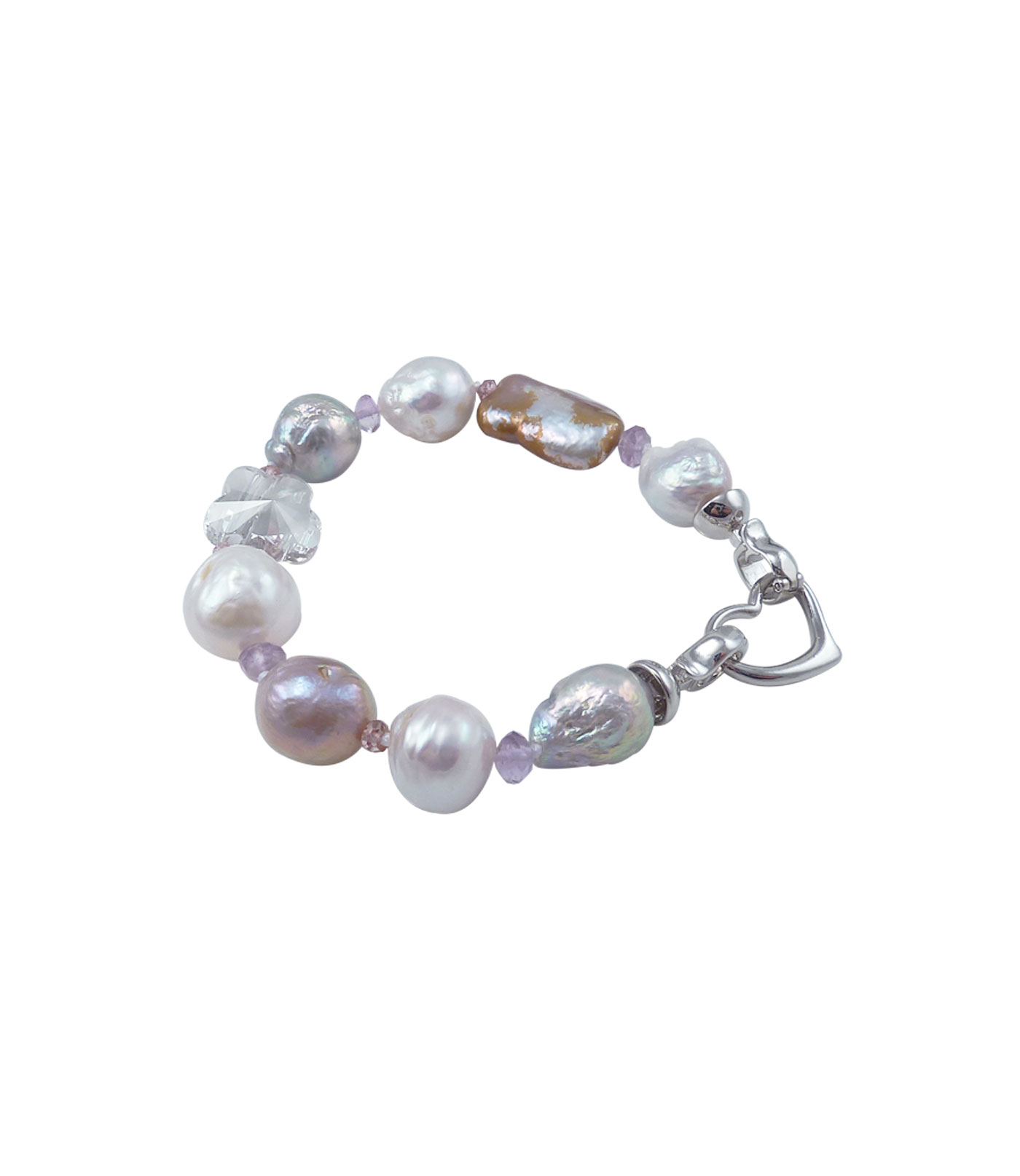 Designer pearls bracelet bronze keshi pearl as a focal point