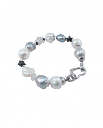 designer pearls bracelet black Swarovski by Jewelry Olga Montreal Canada