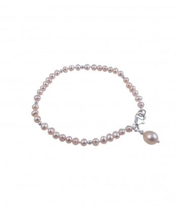 Designer pearl bracelet metallic drop by Jewelry Olga Montreal Canada