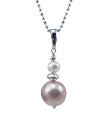 Lavender designer pearl pendant necklace by Jewelry Olga Montreal Canada
