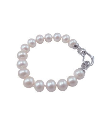 pearl bracelet white big pearls. Modern pearl jewelry by Jewelry Olga Montreal Canada