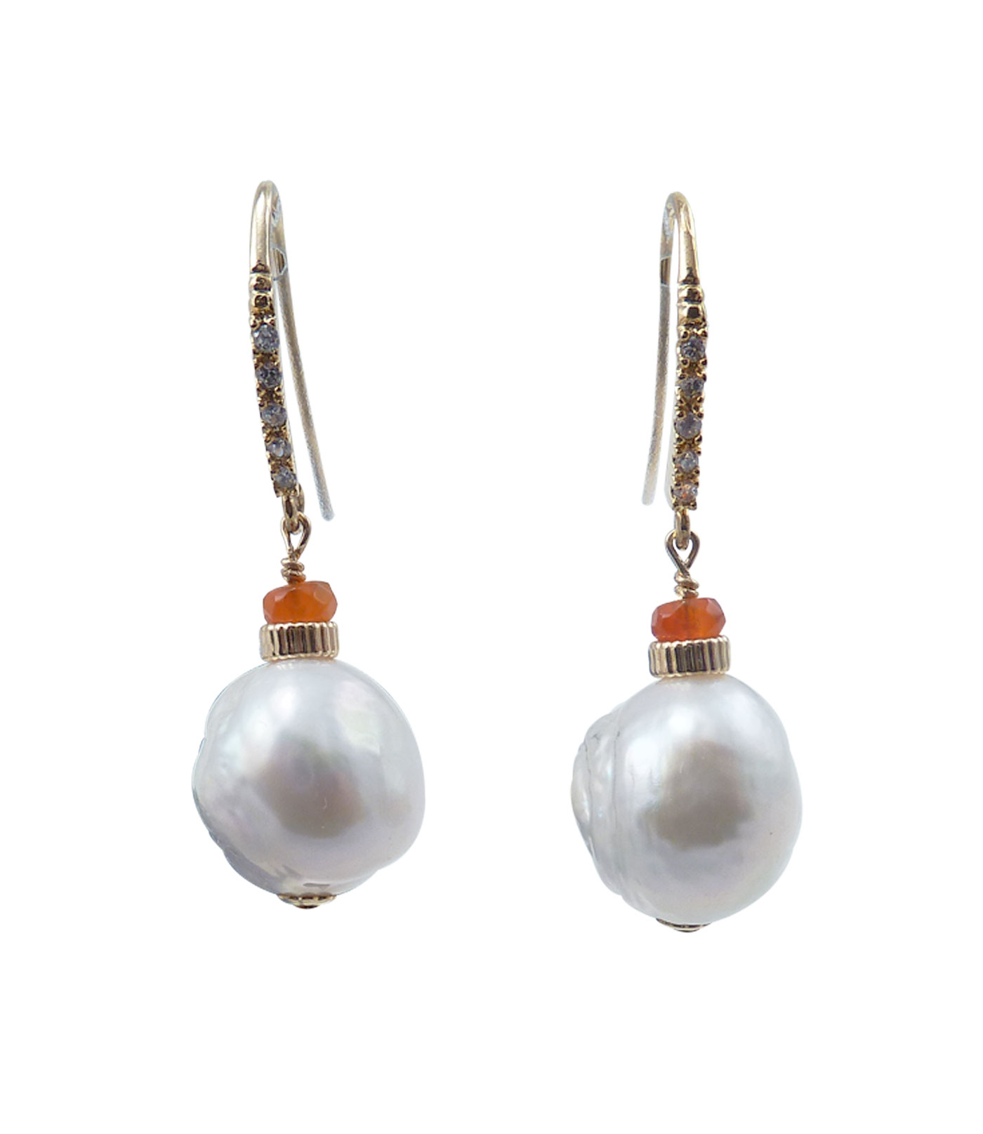 Designer pearl earrings agate accent for modern a successful woman