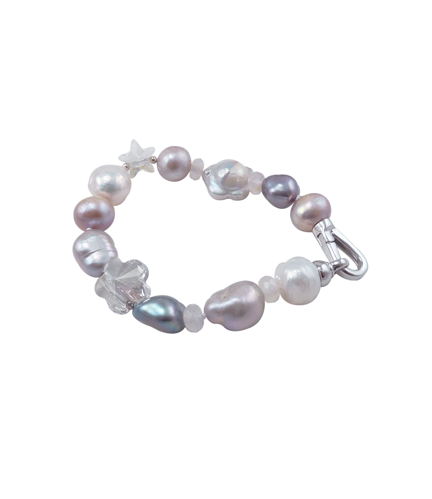 Pearl bracelet grey and white pearls. Modern pearl jewelry