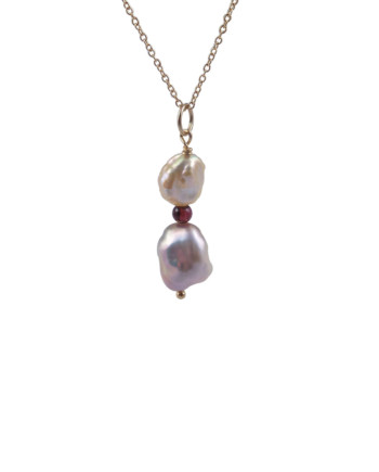 Multicolored keshi pearl jewelry pendant designed and created by Jewelry Olga Montreal Canada