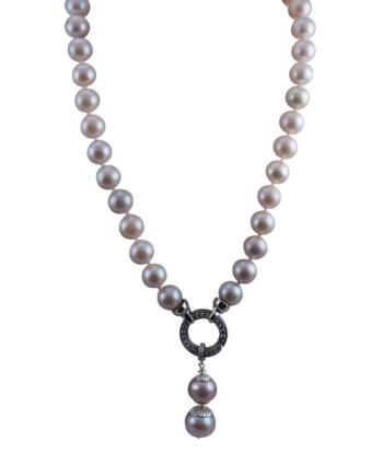 Gorgeous pearl jewelry necklace with a detachable pendant. Designed and created by Jewelry Olga Montreal Canada