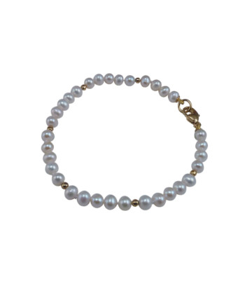 White small pearl bracelet designed and created by Jewelry Olga Montreal Canada