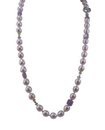Romantic designer pearl necklace designed and created by Jewelry Olga Montreal Canada