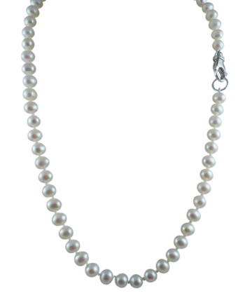 Classic mens pearl necklace designed and created by Jewelry Olga Montreal Canada