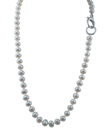 Stylish mens pearl necklace designed and created by Jewelry Olga Montreal Canada